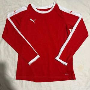 Puma Red and White Long Sleeve Top